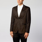 Contrast Woven Sleeve Blazer // Deep Black (M)