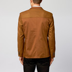 Contrast Woven Sleeve Blazer // Light Brown (2XL)