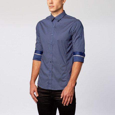 Button-Up Shirt // Micro Dash Navy (S)