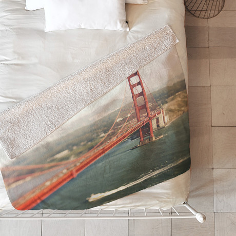 Golden Gate View // Fleece Throw Blanket (Medium)