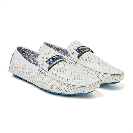 Perforated Driving Shoe // White (US: 7)