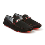 Platini // Driving Shoe // Black + Red Contrast (US: 7.5)