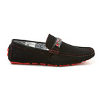 Platini // Driving Shoe // Black + Red Contrast (US: 11)