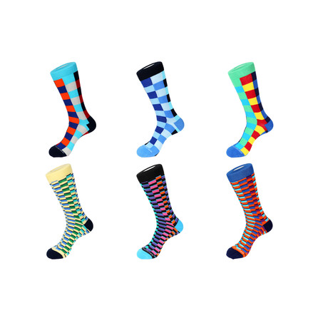 Dress Socks // Rectangles + Squares // Pack of 6