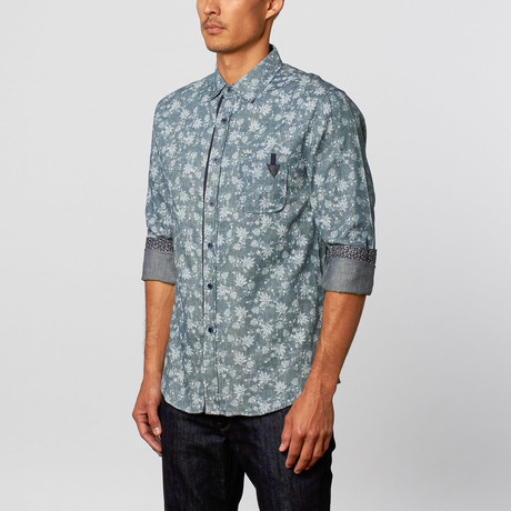 Button-Down Shirt // Medium Blue Print (S)