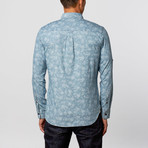 Button-Down Shirt // Light Blue Printed Denim (L)