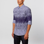 Button-Down Shirt // Navy + White Paisley (M)