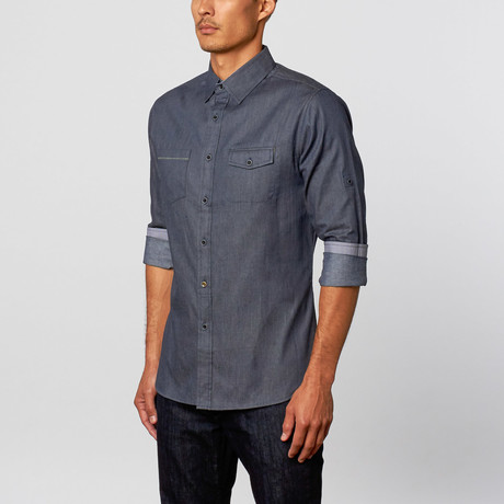 Button-Down Shirt // Dark Denim Blue (S)