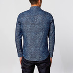 Button-Down Shirt // Denim Blue Paisley (L)