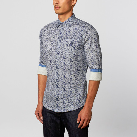 Button-Down Shirt // Navy Paisley (S)