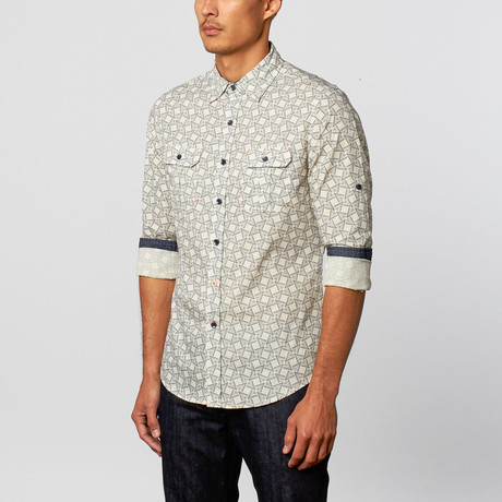 Zinovizo // Button-Down Shirt // Black + White Cubism (XL)