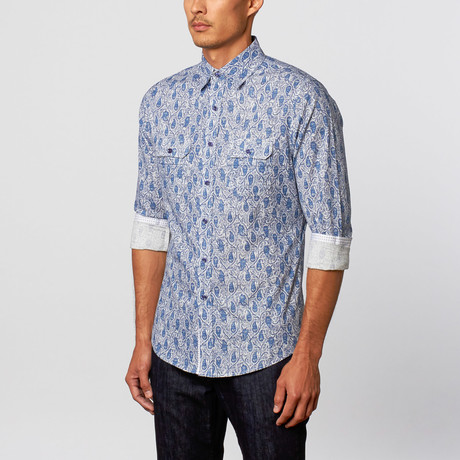 Button-Down Shirt // Blue Paisley (S)