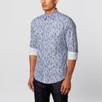 Button-Down Shirt // Blue Paisley (2XL)