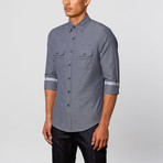 Button-Down Shirt // Blue Squares (XL)