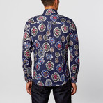 Button-Down Shirt // Navy Floral Stamp (M)