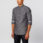 Button-Down Shirt // Grey Hearts (L)