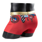 Ken Wroy // London Skyline Trunk // Red + Gold (L)