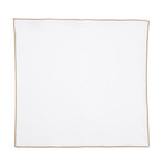 Pocket Square // White + Tan