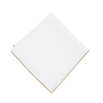 Pocket Square // White + Tan