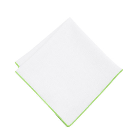 Pocket Square // White + Lime