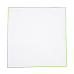 Pocket Square // White + Lime