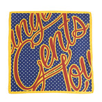 Signature Pocket Square // Blue + Yellow