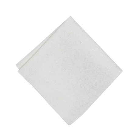 Signature Pocket Square // White Paisley
