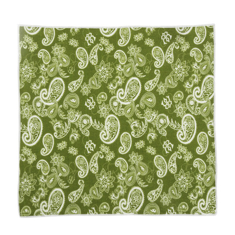 Paisley Pocket Square // Forest