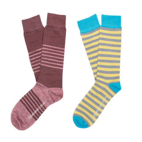 Highlighter Sock // Yellow + Red // Pack of 2