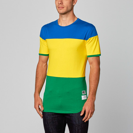 Voyager Brazil Tee // Blue + Yellow + Green (S)