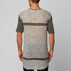 Scallop Tee // Heather Grey Stripe (S)