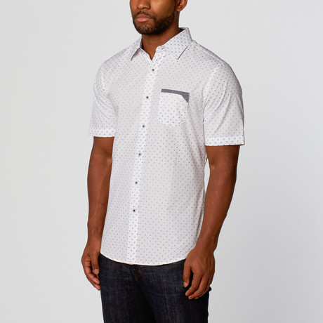 Smash Trends // Woven Pocket Button-Up // White (L)