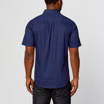 Smash Trends // Casual Woven Button-Up // Grey + Navy (S)