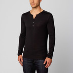 Silk & Cashmere // Fersatile Henley //  Black (S)
