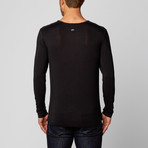 Silk & Cashmere // Fersatile Henley //  Black (S)