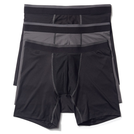 Performance Boxer Brief // Black + Grey // Pack of 3 (S)