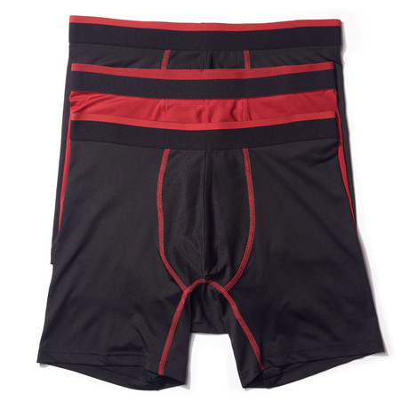 Performance Boxer Brief // Red + Black // Pack of 3 (S)