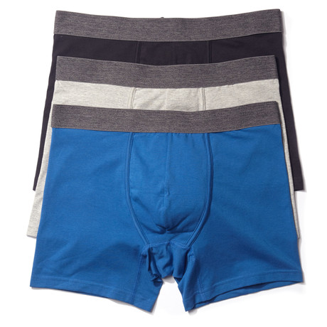Stretch Boxer Brief // Blue + Grey + Black // Pack of 3 (S)