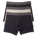 Stretch Boxer Brief // Black + Grey // Pack of 3 (XL)