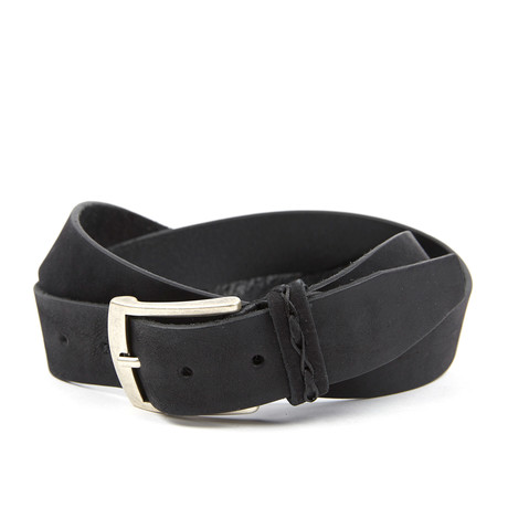 Osbert Smooth Leather Belt // Black (46)