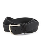 Osbert Smooth Leather Belt // Black (48)
