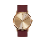 Classic Collection // Gold Plated Dial Quartz // Cherry Strap