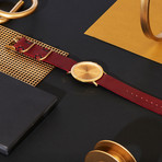 Classic Collection // Gold Plated Dial Quartz // Cherry Strap