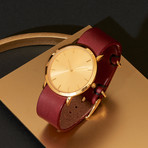 Classic Collection // Gold Plated Dial Quartz // Cherry Strap