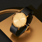 Classic Collection // Gold Plated Dial Quartz // Black Strap