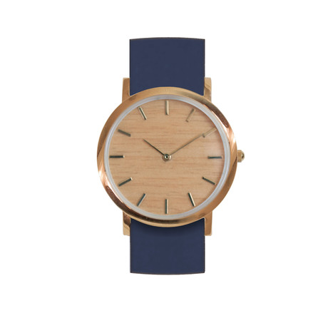 Classic Collection // Silverheart Wood Dial Quartz // Navy Strap