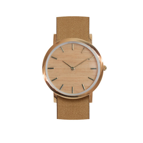 Classic Collection // Silverheart Wood Dial Quartz // Tan Strap