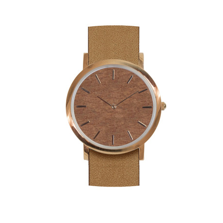 Classic Collection // Makore Wood Dial Quartz // Tan Strap