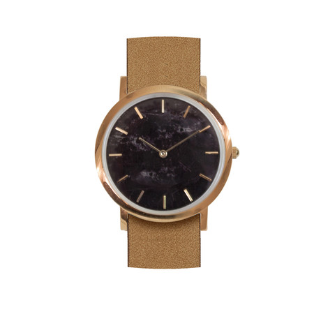 Classic Collection // Black Marble Dial Quartz // Tan Strap