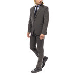 Dino Wool Textured Suit // Grey Hatch (Euro: 52)